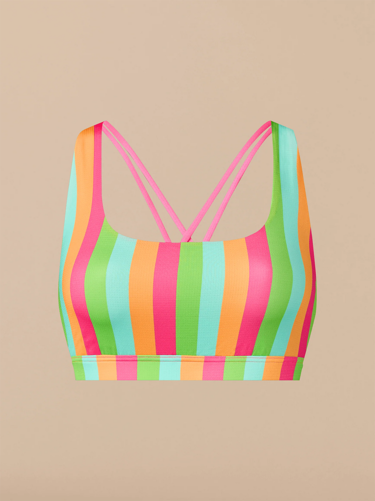 Breathe Strappy Back Bralette | Neon Stripes