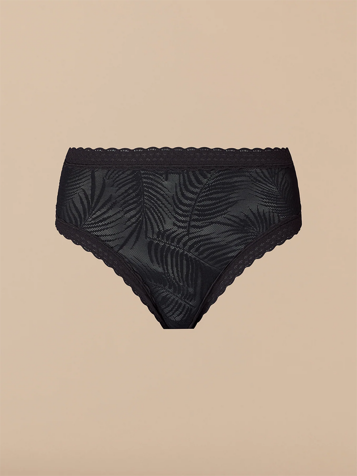 All Over Lace High-Waist Brief | Black Feather
