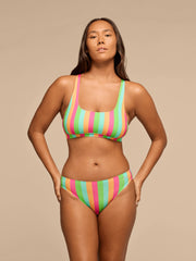 Breathe Strappy Back Bralette | Neon Stripes