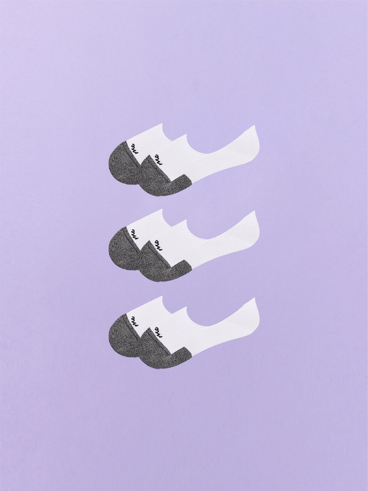 Essential No Show Sock 3-Pack | White Stripe Pack