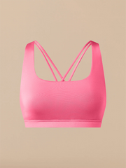 Breathe Strappy Back Bralette | Knockout Pink