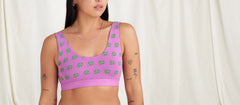 Stretch Cotton Scoop Bralette | Monstera Leaf