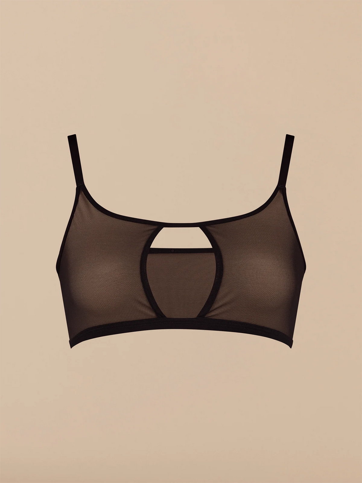 Women's Mesh Cut Out Bralette | Black