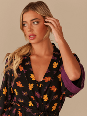 UltraModal™ Lace Trim Robe | Fall Leaves