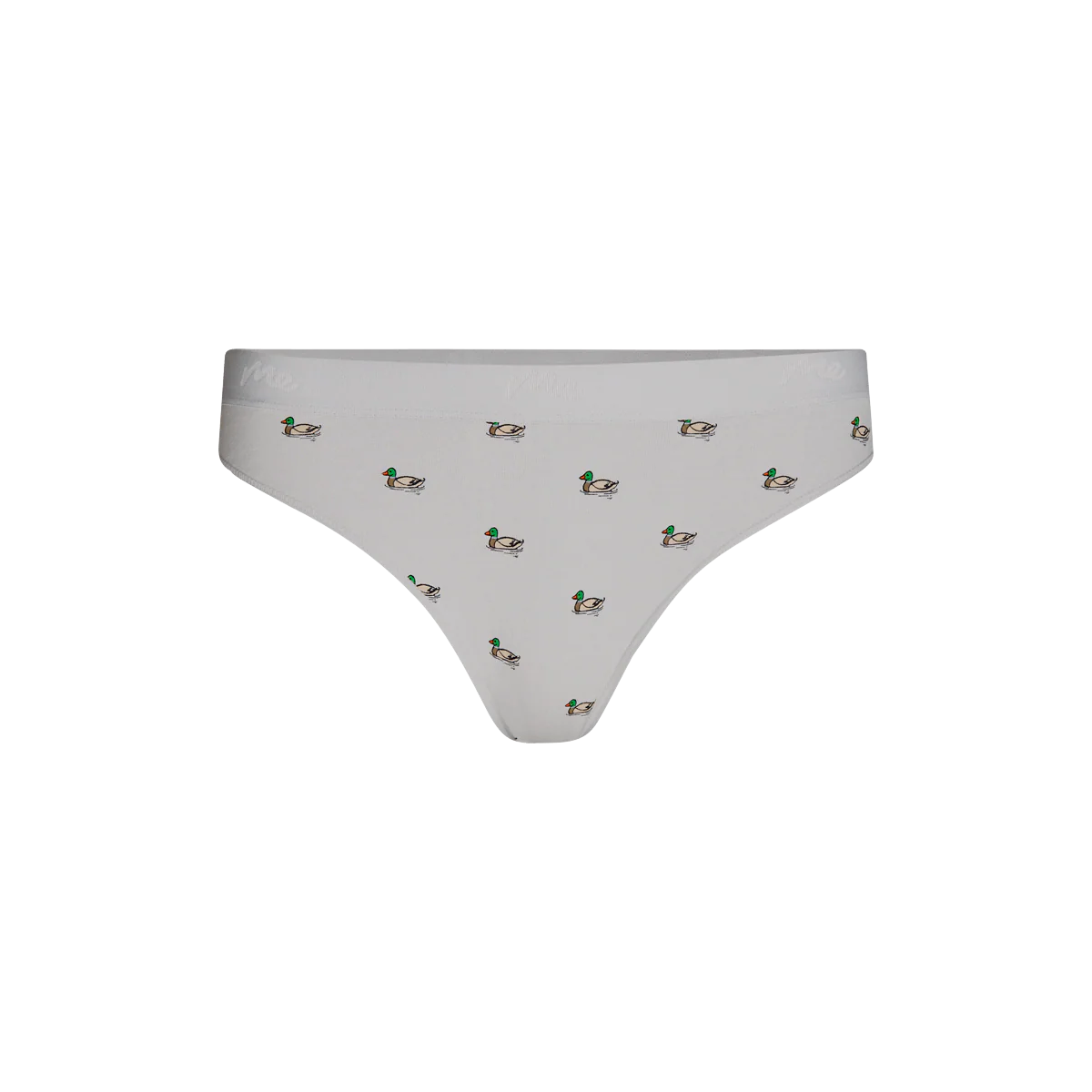 Stretch Cotton Mid-Rise Thong | Ducks