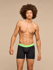 Breathe Boxer Brief w/ Fly | Black/Electric Lime