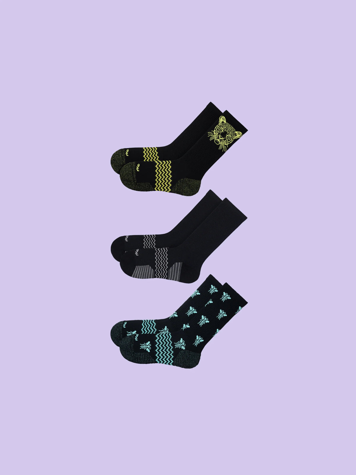 Active Crew Sock 3-Pack | Electric Neon Pack