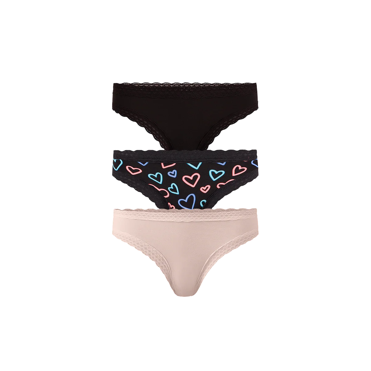 UltraModal™ Lace Tanga 3-Pack | Electric Hearts Pack