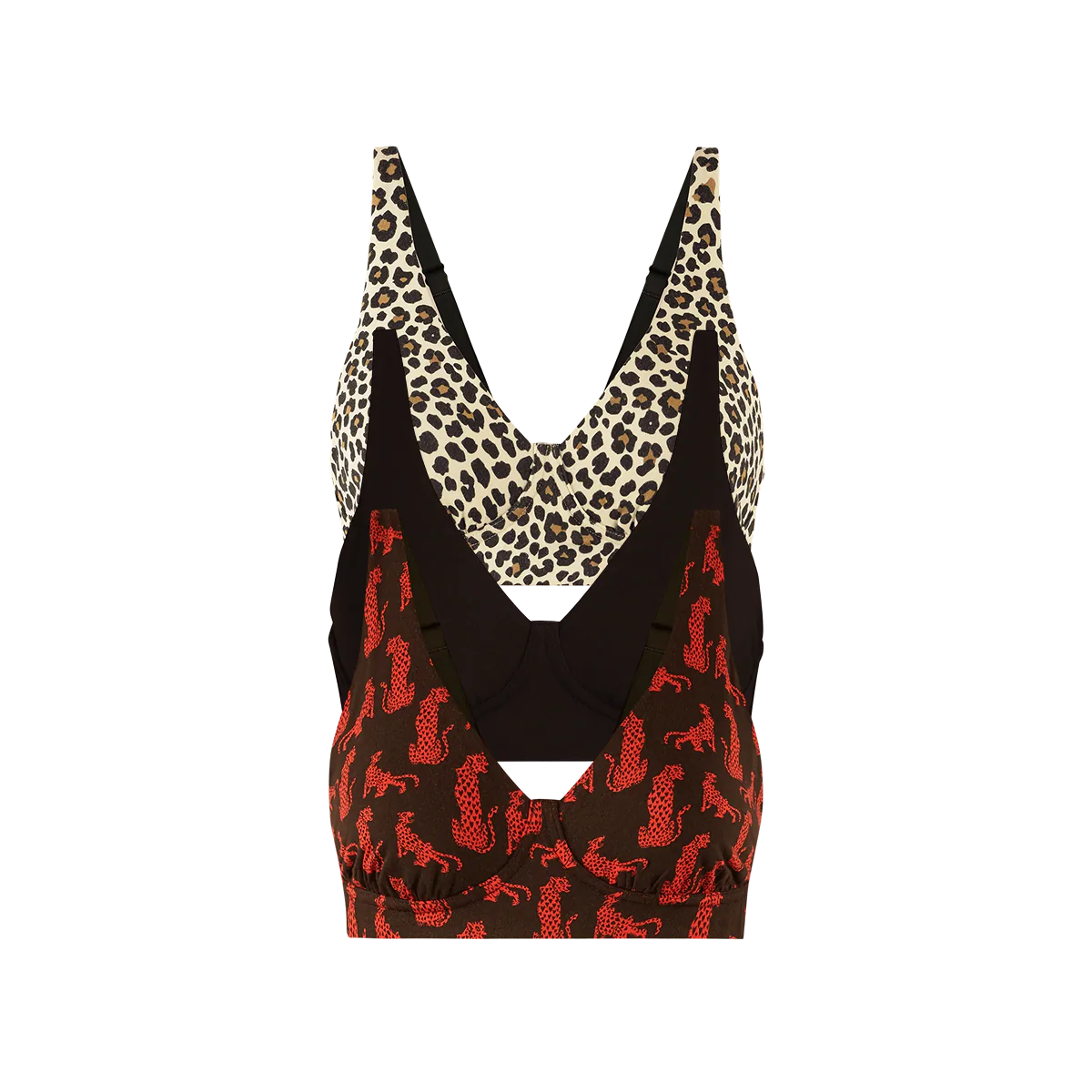 UltraModal™ FeelFree Longline Bralette 3-Pack | Wild Cat Pack