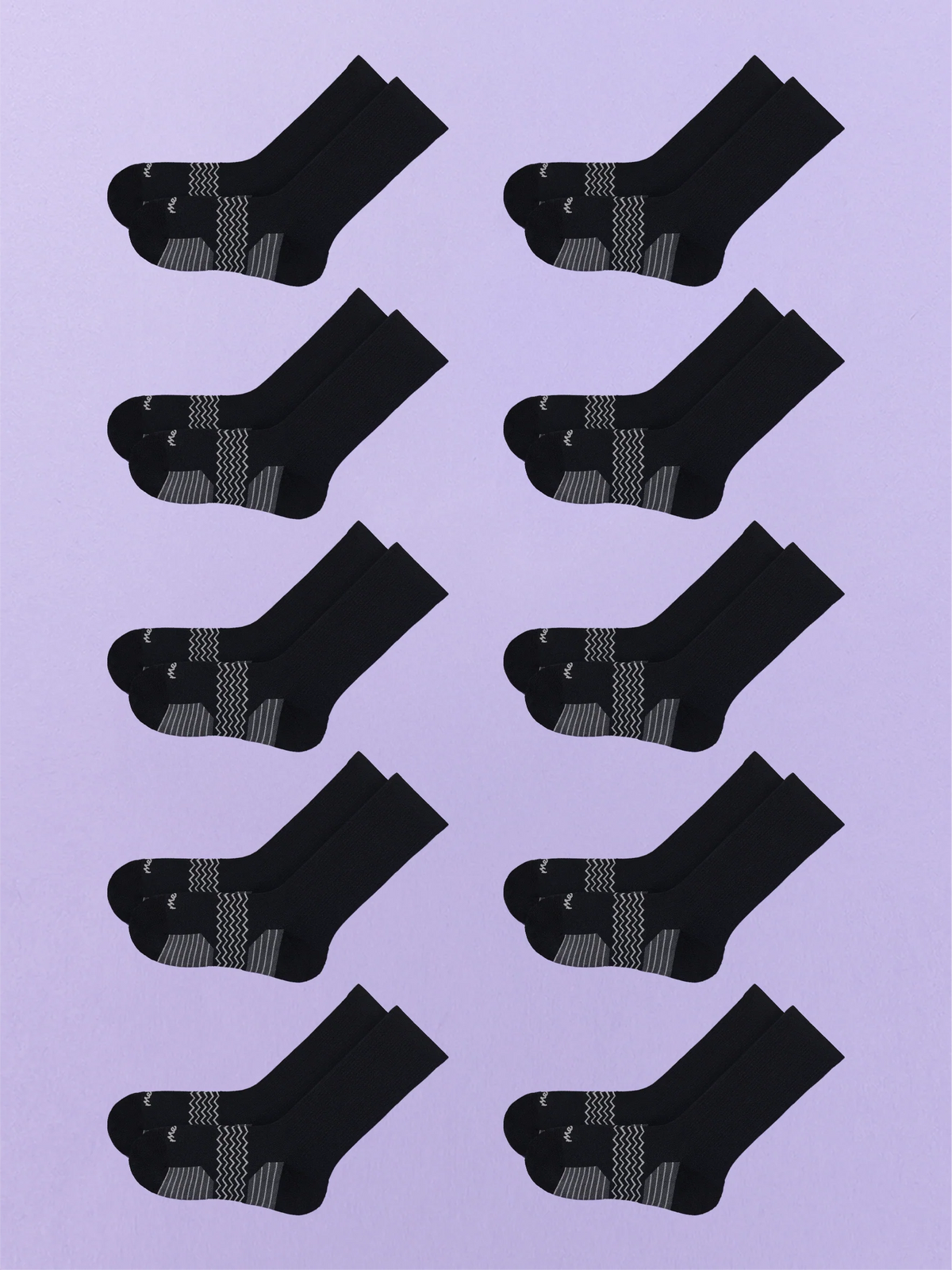 Active Crew Sock 10-Pack | Black Pack