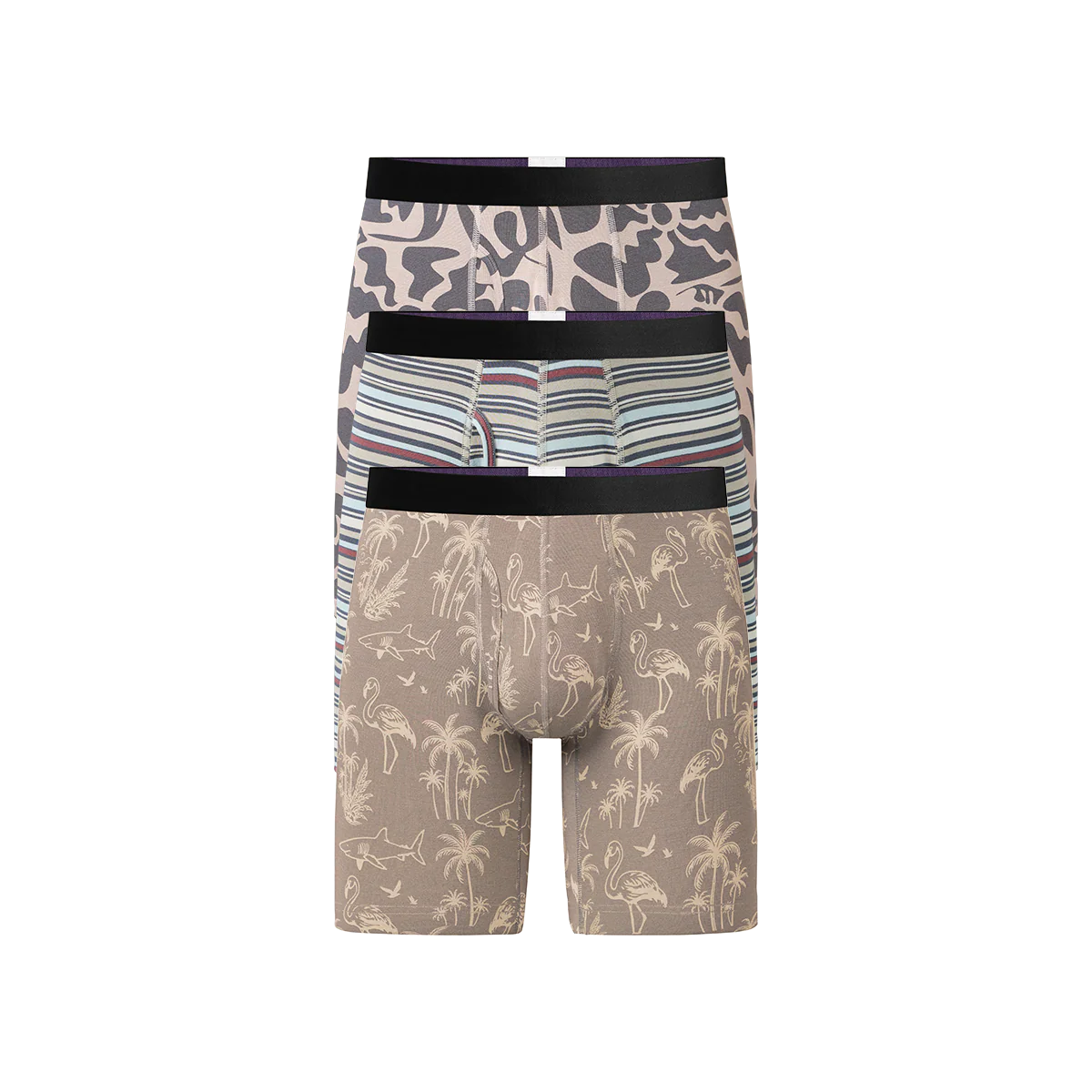 UltraModal™ Core Long Boxer Brief w/ Fly 3-Pack | Beach Boheme Grey Pack