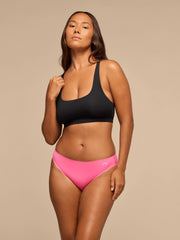 Breathe Strappy Back Bralette | Black/Knockout Pink