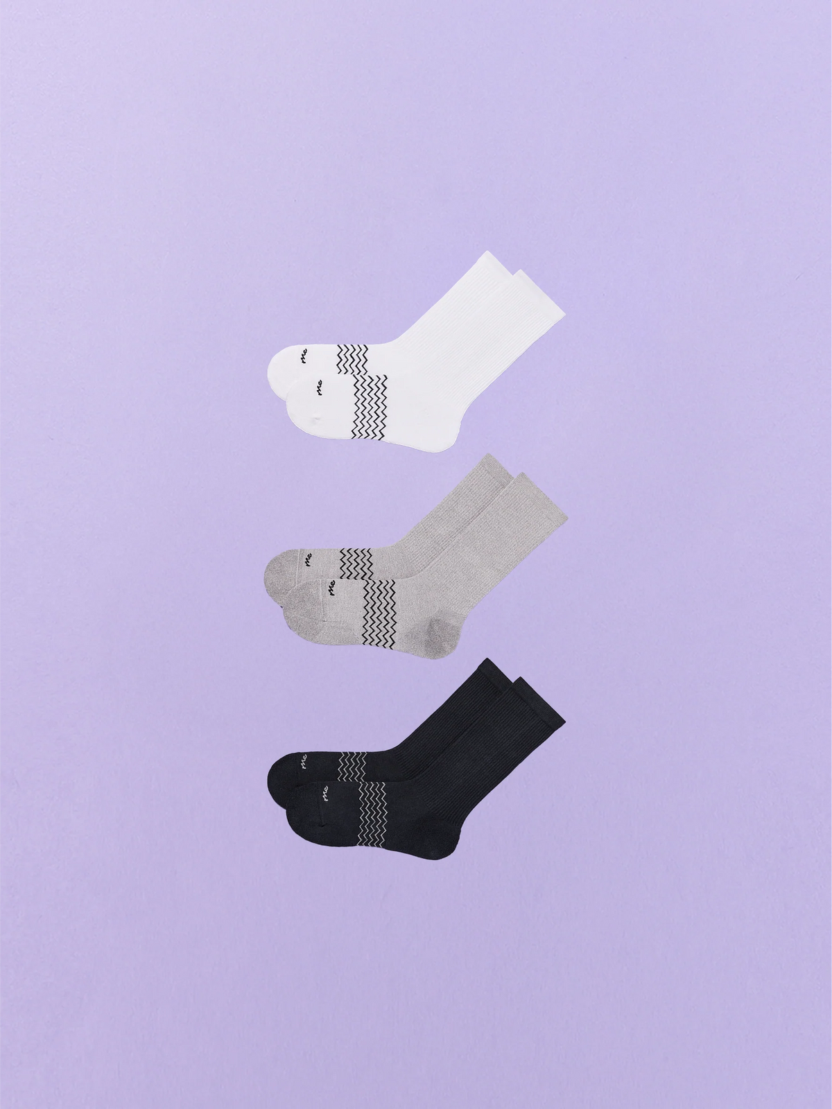 Essential Crew Sock 3-Pack | White/Heather Grey/Black Pack