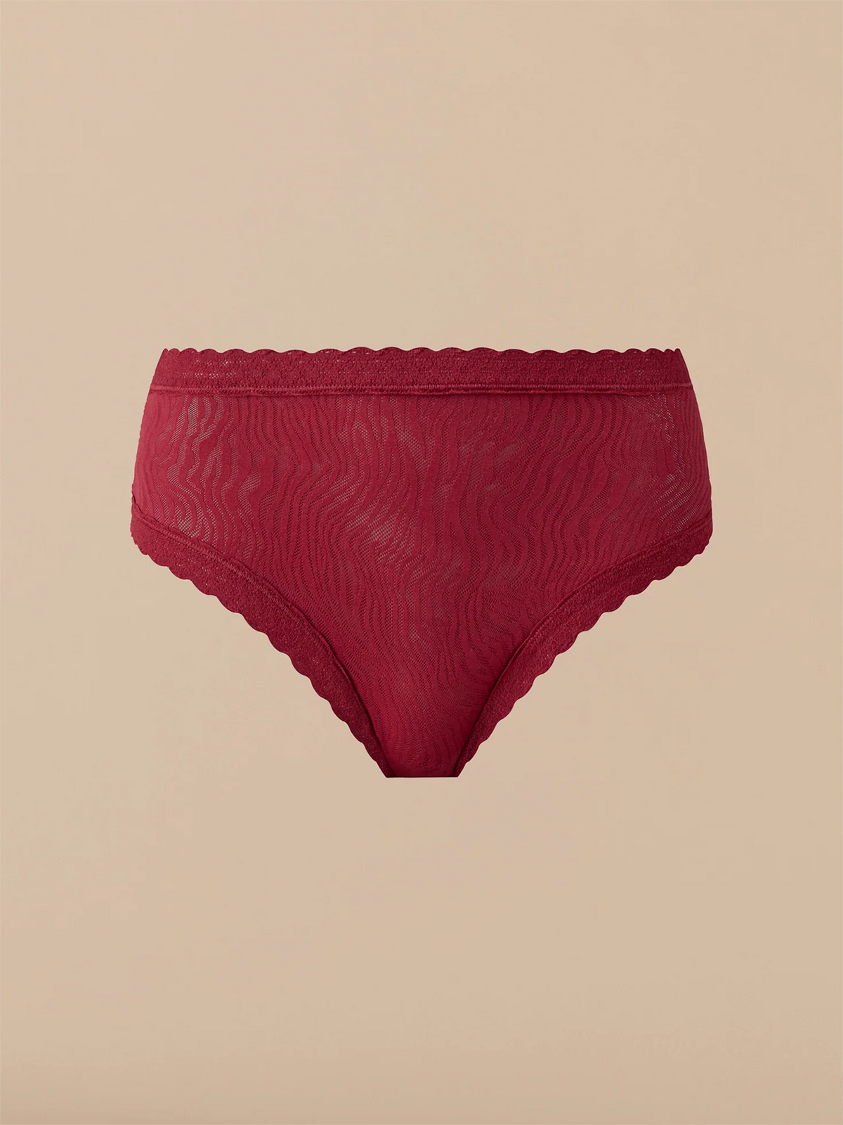 All Over Lace High-Waist Brief | Cabernet Zebra