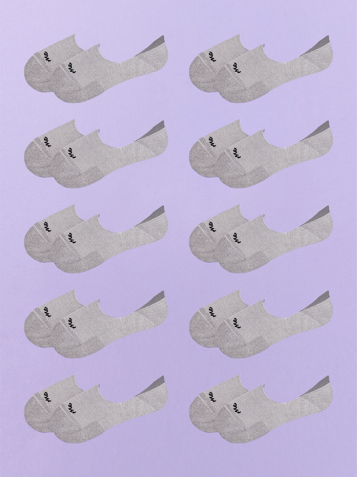 Essential No Show Sock 10-Pack | Heather Grey Pack