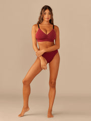 Curvy UltraModal™ FeelFree Ruched Bralette | Cabernet/Cabernet