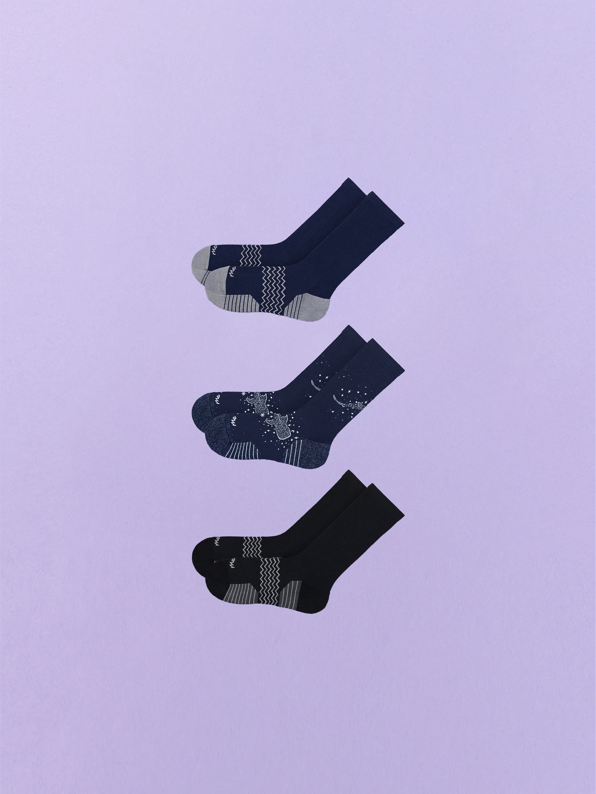 Active Crew Sock 3-Pack | Starry Sharks Pack