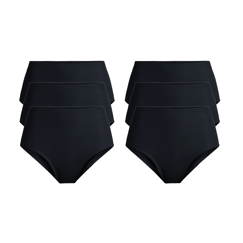 MoveMe High-Waisted Cheeky 6-Pack | Black