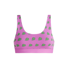 Stretch Cotton Scoop Bralette | Monstera Leaf
