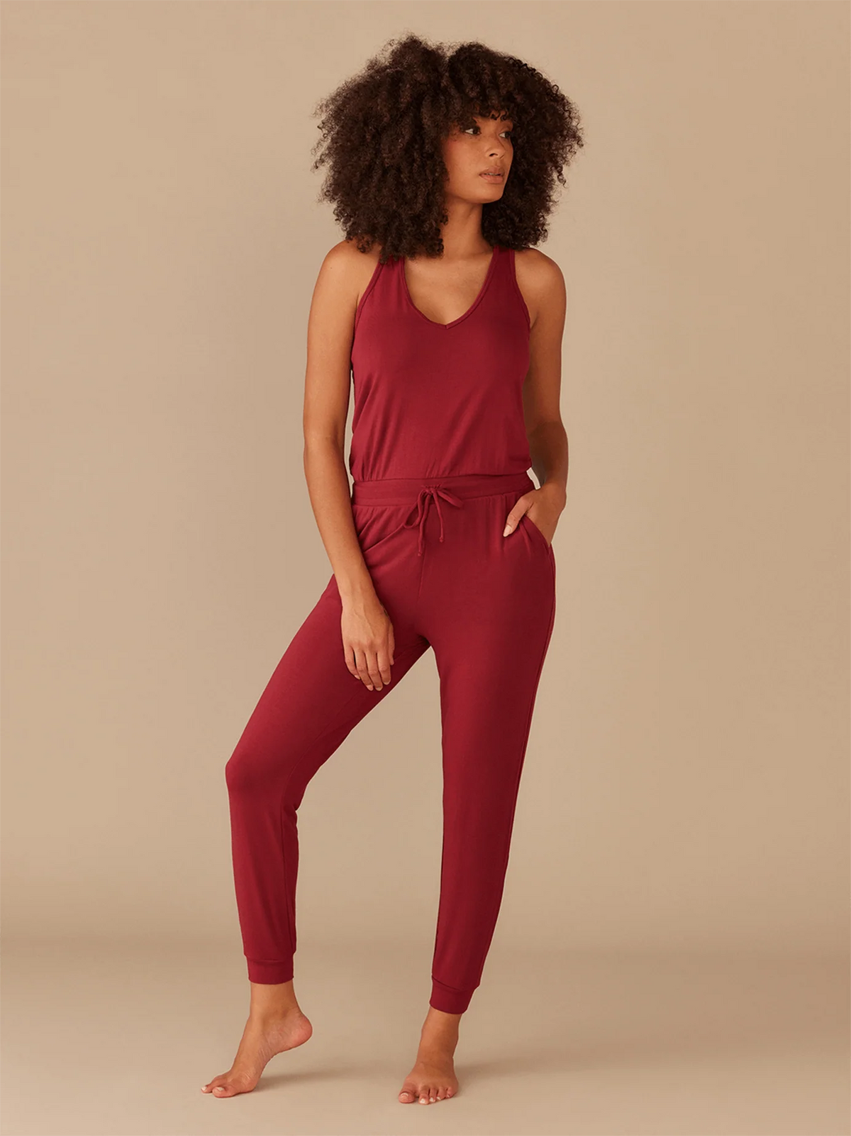 UltraModal™ V-Neck Jumpsuit | Cabernet