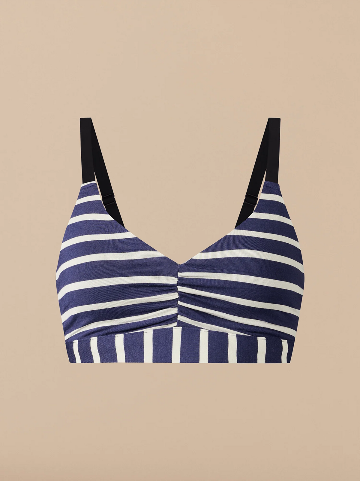 Curvy UltraModal™ FeelFree Ruched Bralette | Navy Stripes