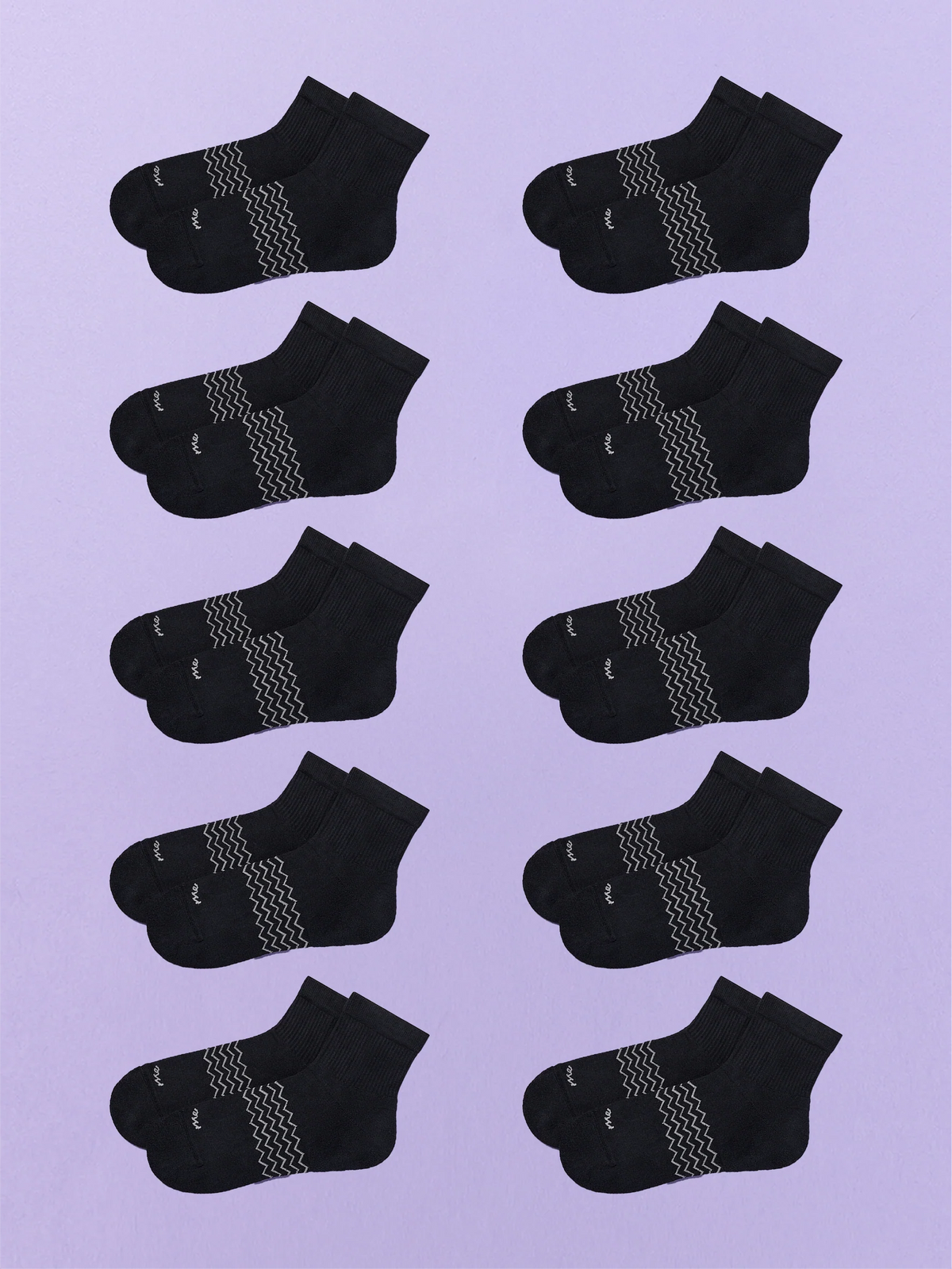 Essential Quarter Sock 10-Pack | Black Pack