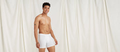 Stretch Cotton Boxer Brief w/ Fly | White