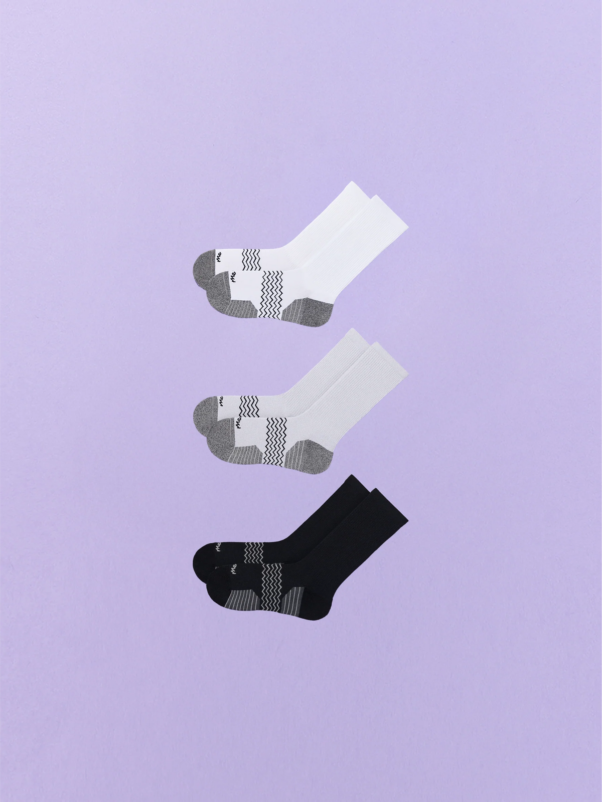 Active Crew Sock 3-Pack | White/Heather Grey/Black Pack