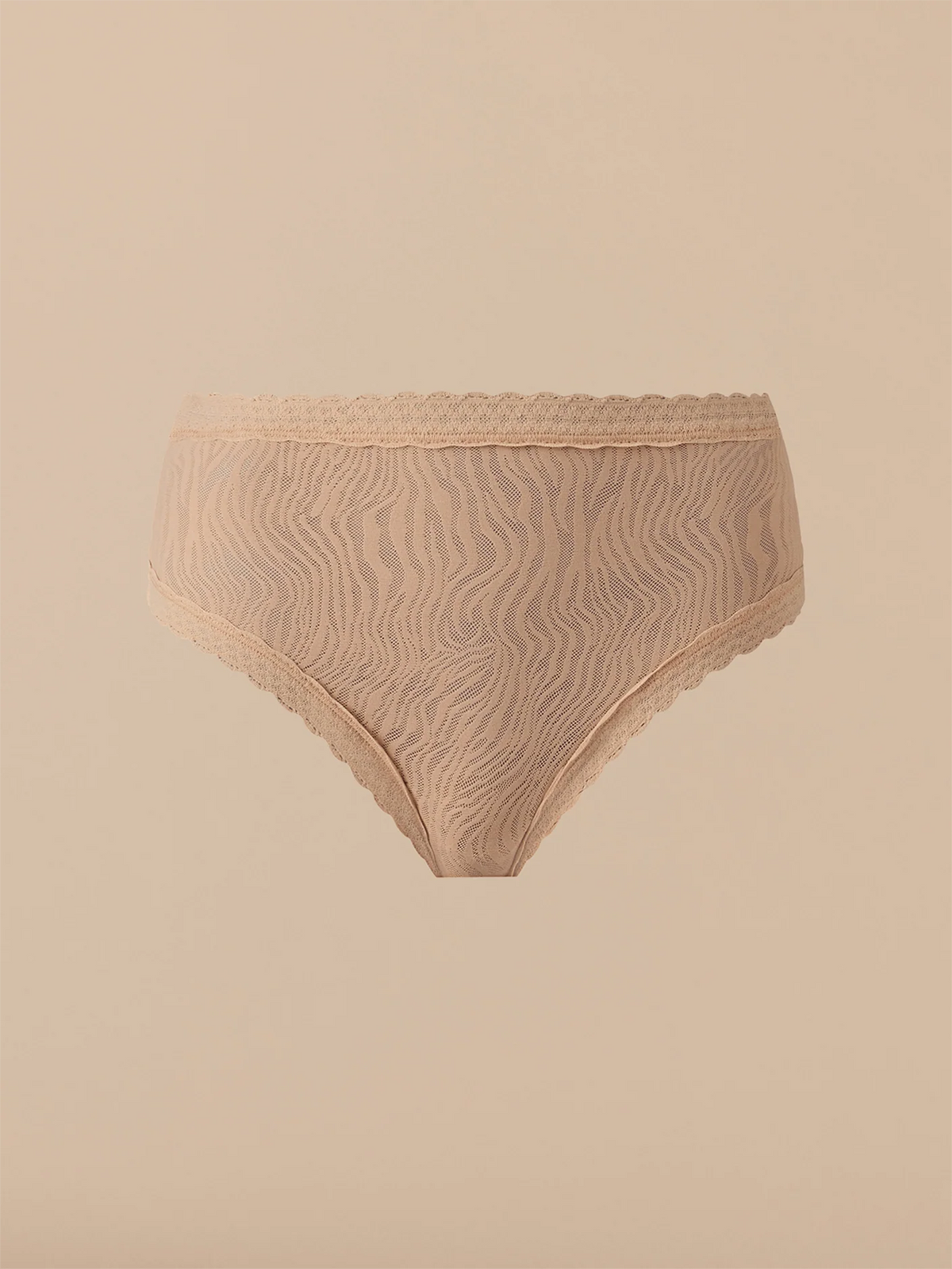 All Over Lace High-Waist Brief | Latte Zebra