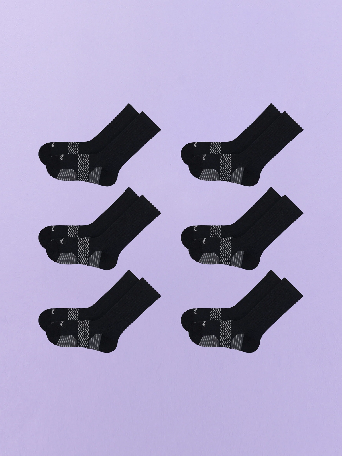 Active Crew Sock 6-Pack | Black Pack