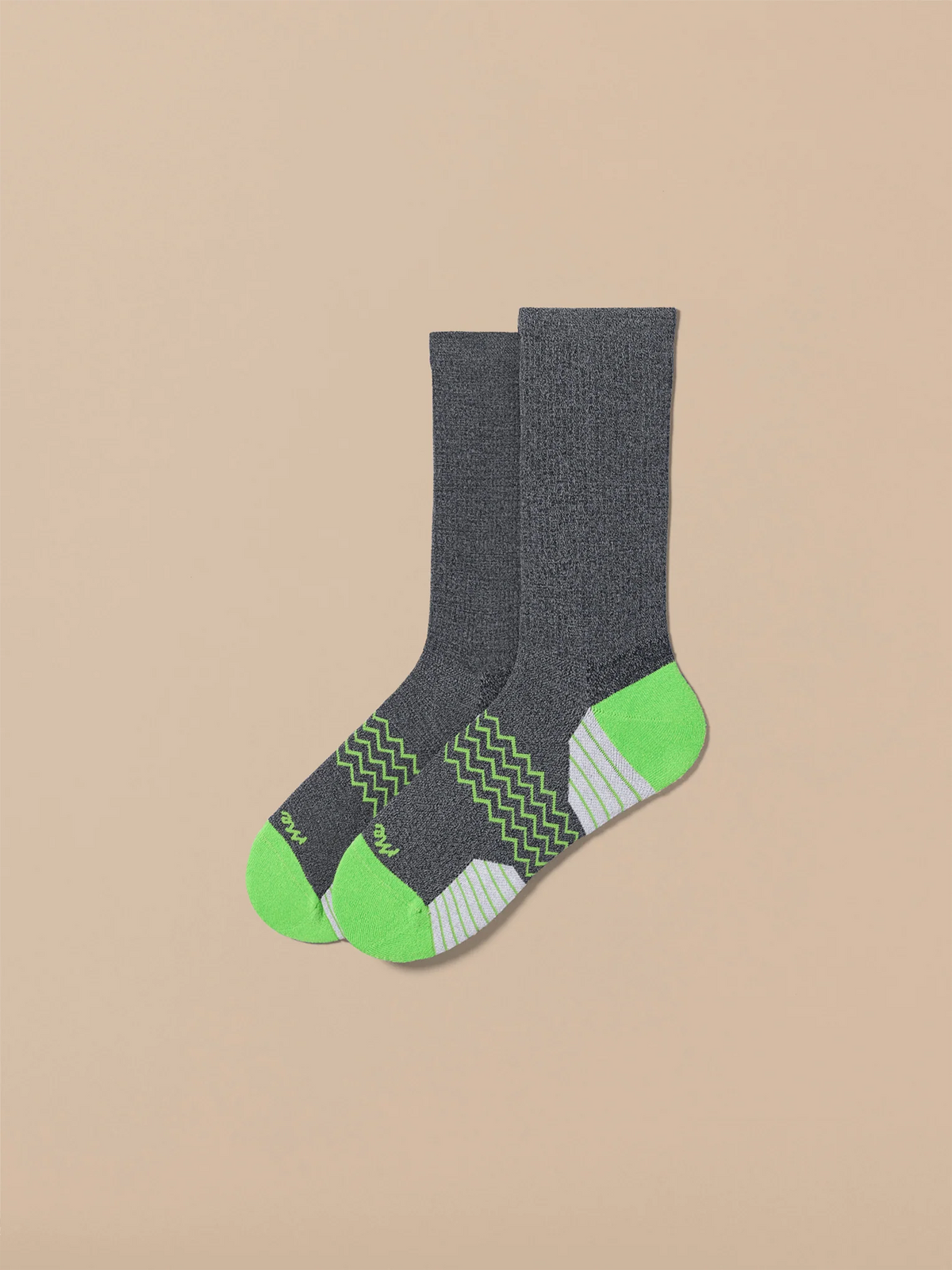Active Crew Sock | Grey/Electric Lime