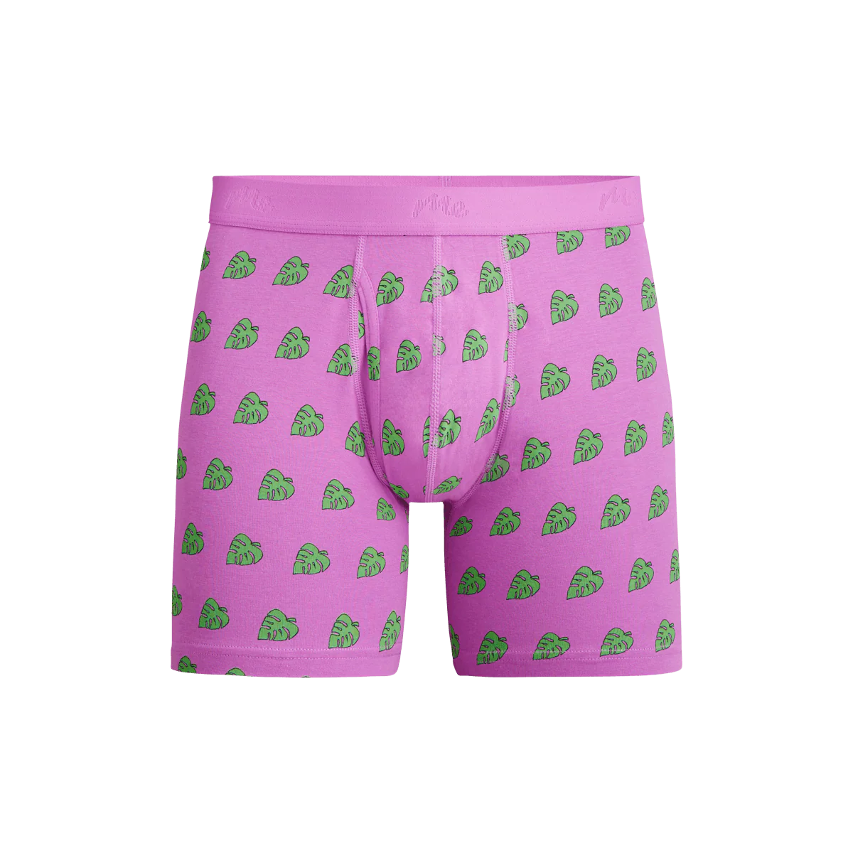 Stretch Cotton Boxer Brief w/ Fly | Monstera Leaf