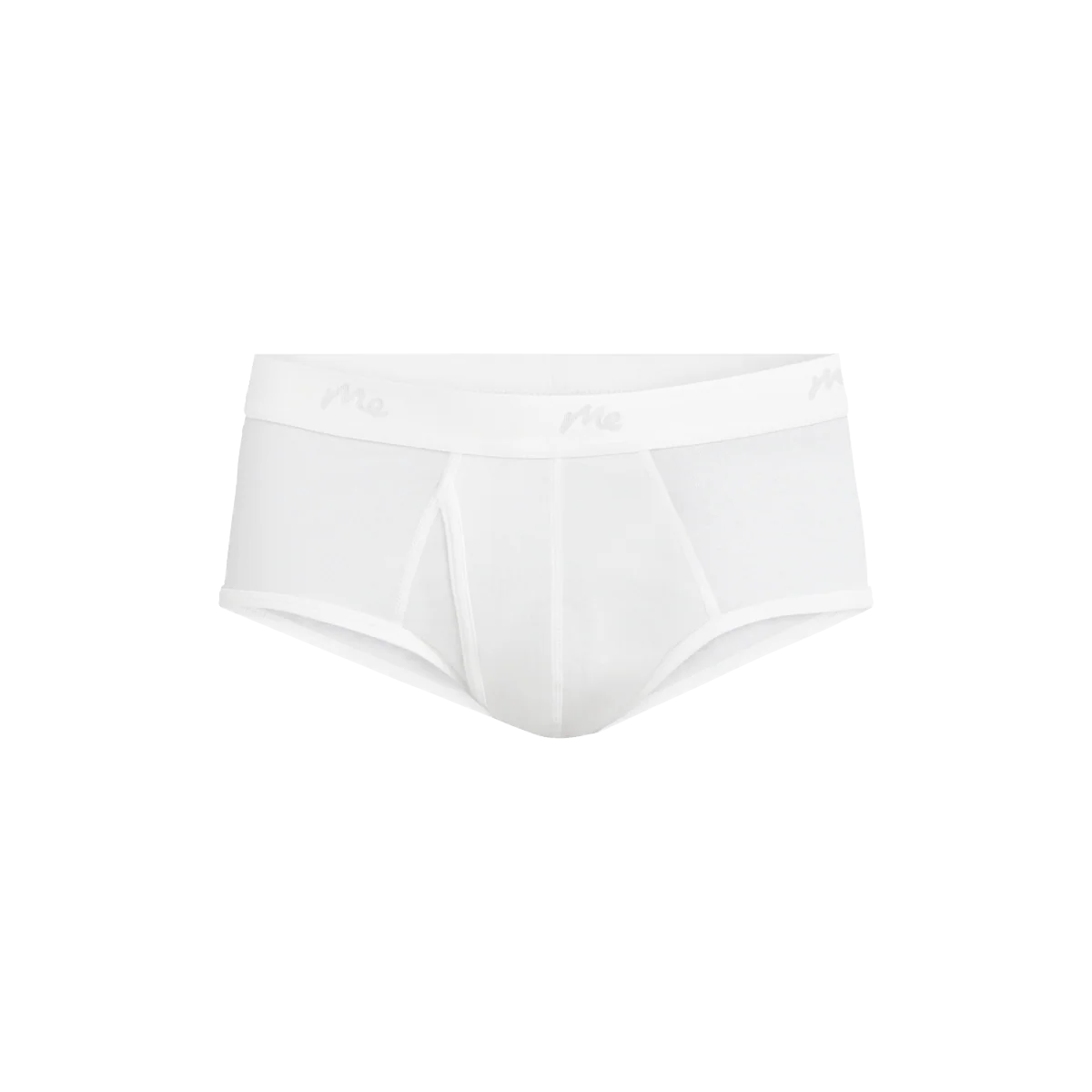 Stretch Cotton Brief w/ Fly | White