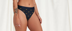 Stretch Cotton Mid-Rise Thong | Foxes