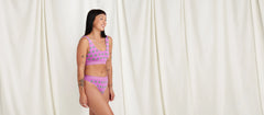 Stretch Cotton Mid-Rise Thong | Monstera Leaf