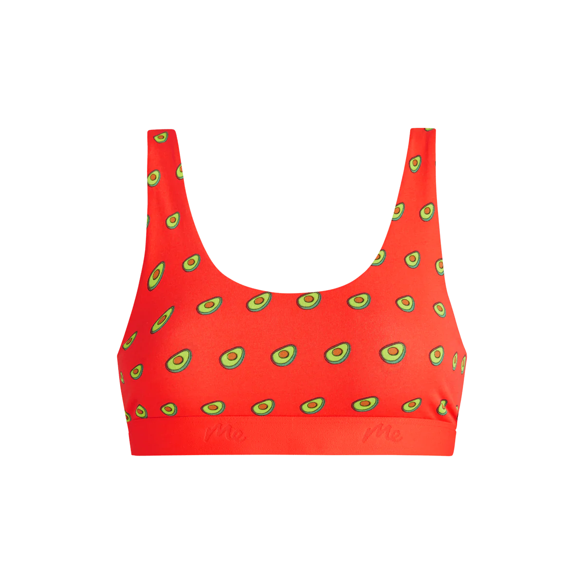 Stretch Cotton Scoop Bralette | Avocados