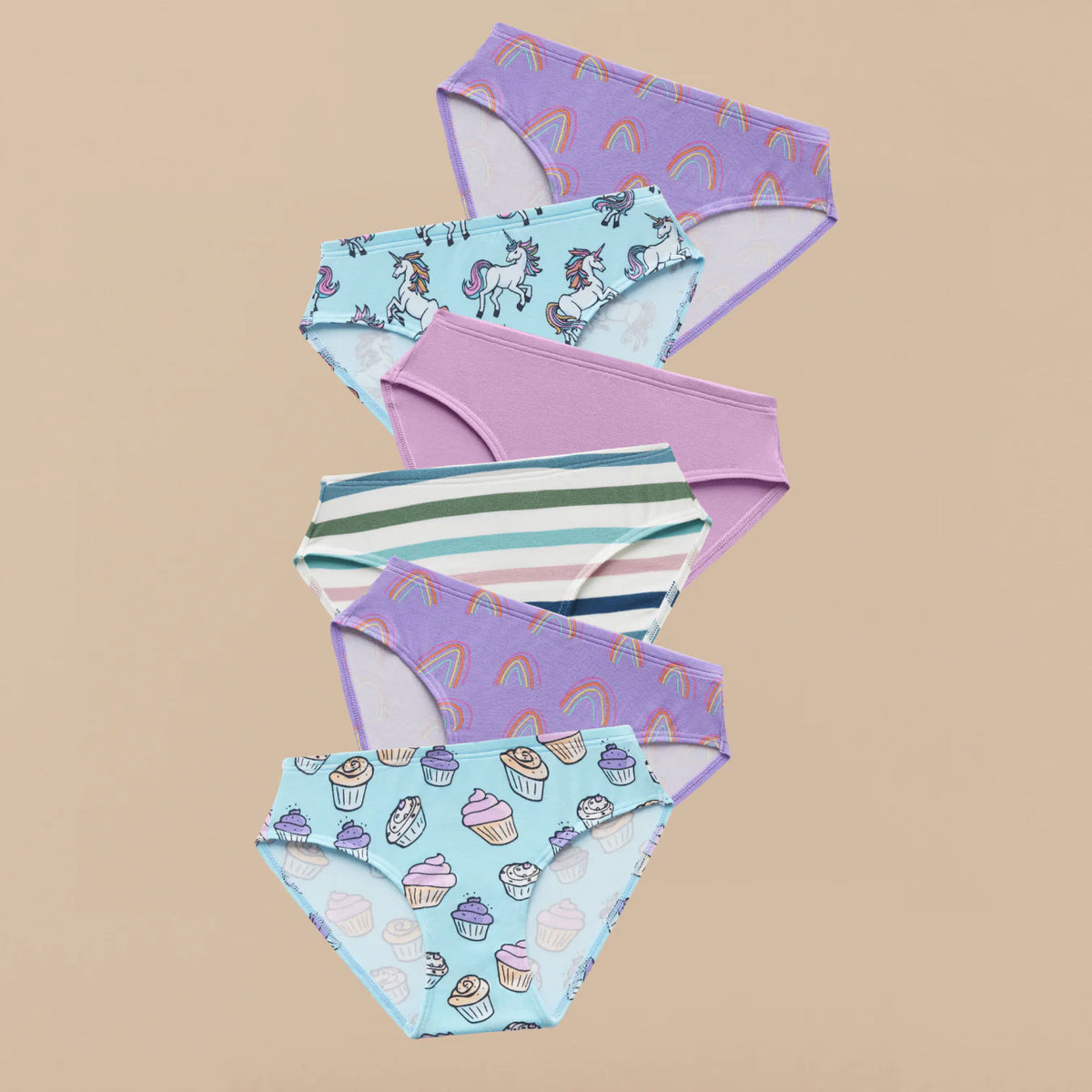UltraModal™ Kids FeelFree Girls Bikini Brief 6-Pack | Sparkle Party Pack
