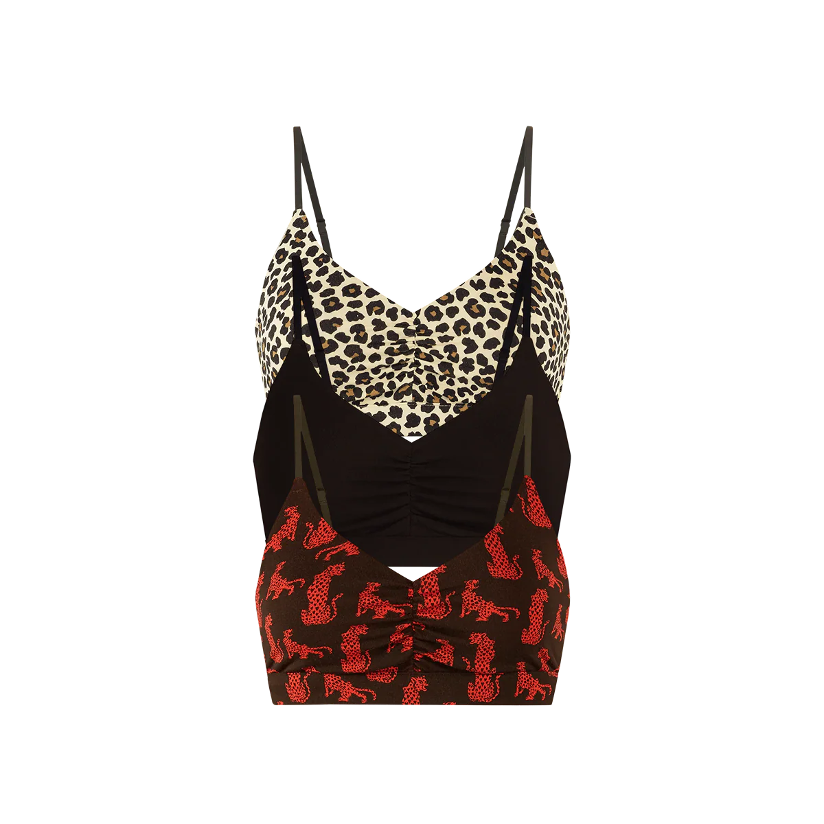 UltraModal™ FeelFree Ruched Bralette 3-Pack | Wild Cat Pack