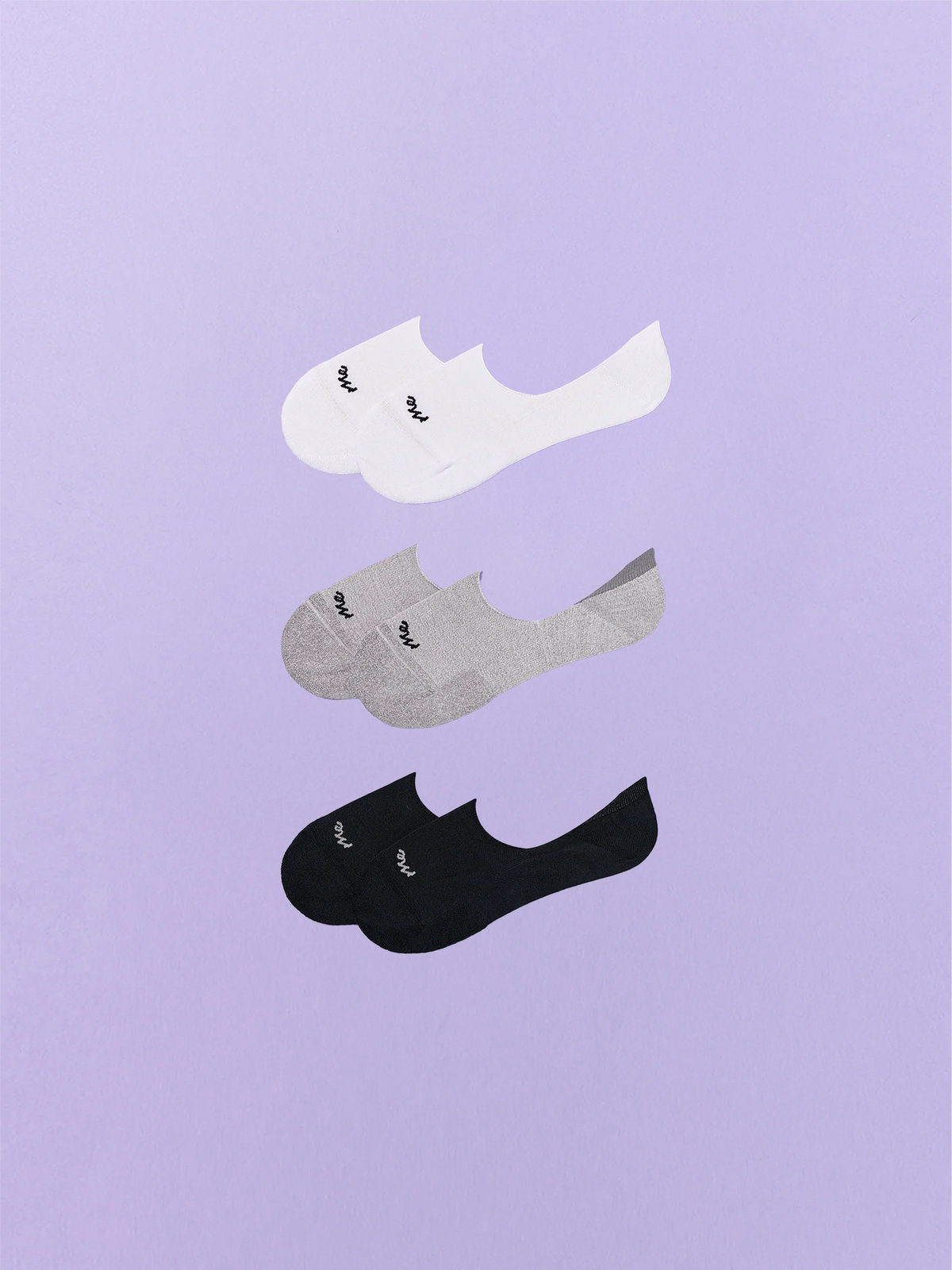 Essential No Show Sock 3-Pack | White/Heather Grey/Black Pack