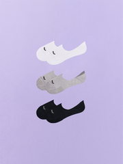 Essential No Show Sock 3-Pack | White/Heather Grey/Black Pack