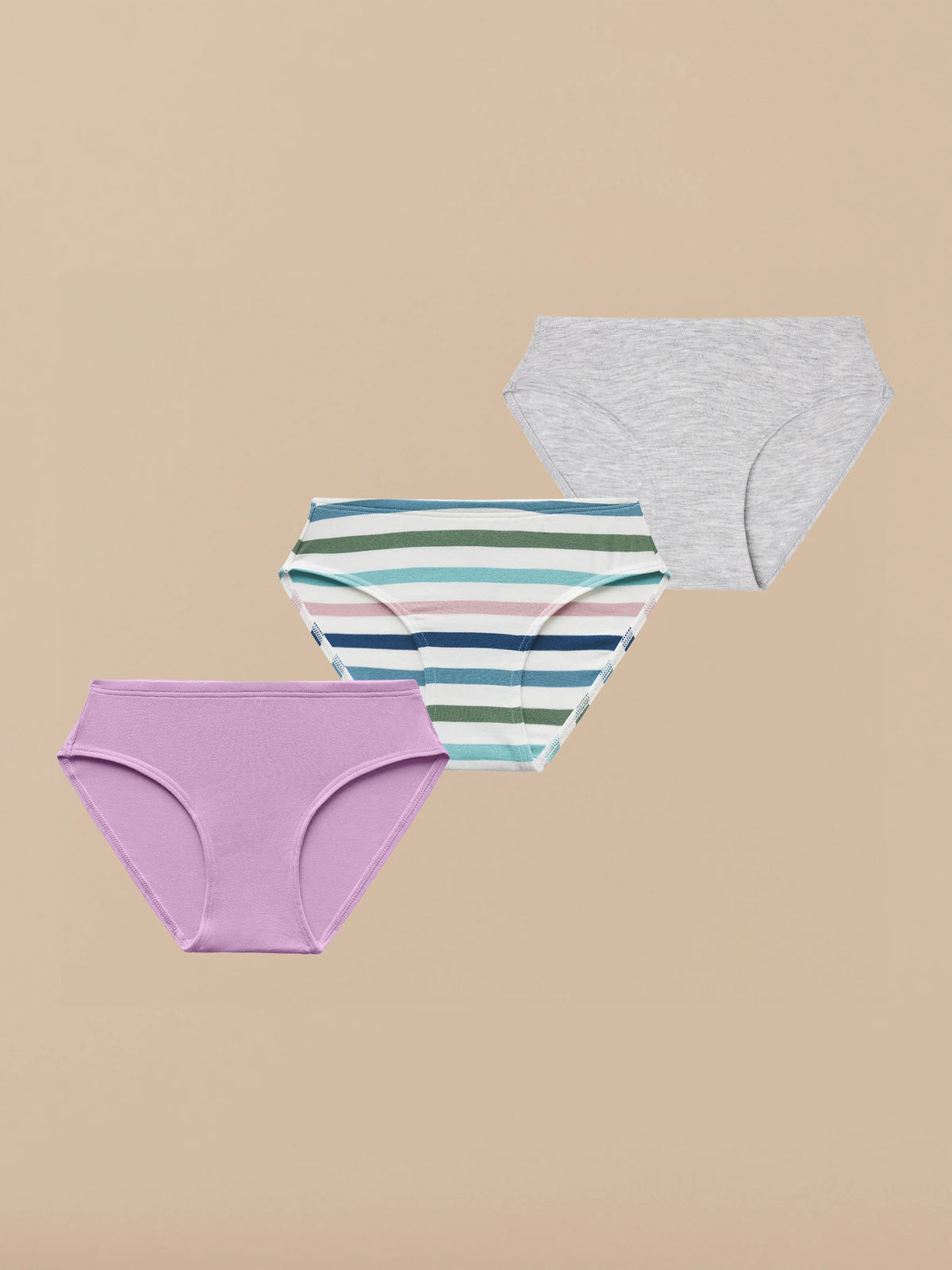 UltraModal™ Kids FeelFree Girls Bikini Brief 3-Pack | Girls Stripe Pack