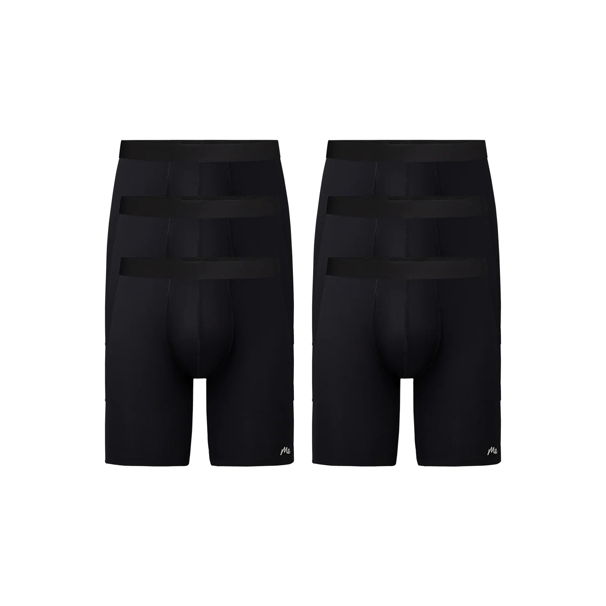 Breathe Long Boxer Brief w/ Fly 6-Pack | Black Pack