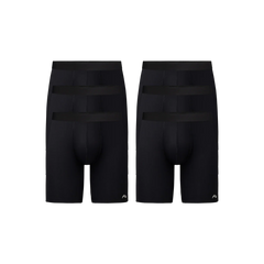 Breathe Long Boxer Brief w/ Fly 6-Pack | Black Pack