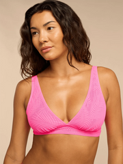 All Over Lace Plunge Bralette | Knockout Pink