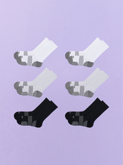 Active Crew Sock 6-Pack | White/Heather Grey/Black Pack