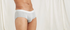 Stretch Cotton Brief w/ Fly | Heather Grey