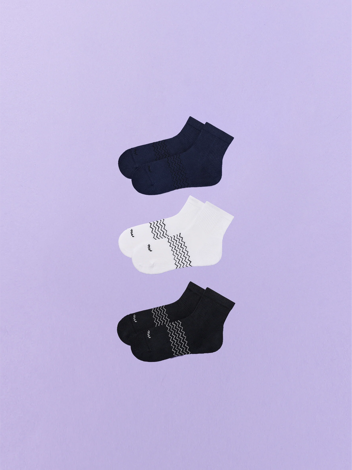 Essential Quarter Sock 3-Pack | White/Dark Sapphire/Black Pack