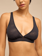 All Over Lace Plunge Bralette | Midnight Web