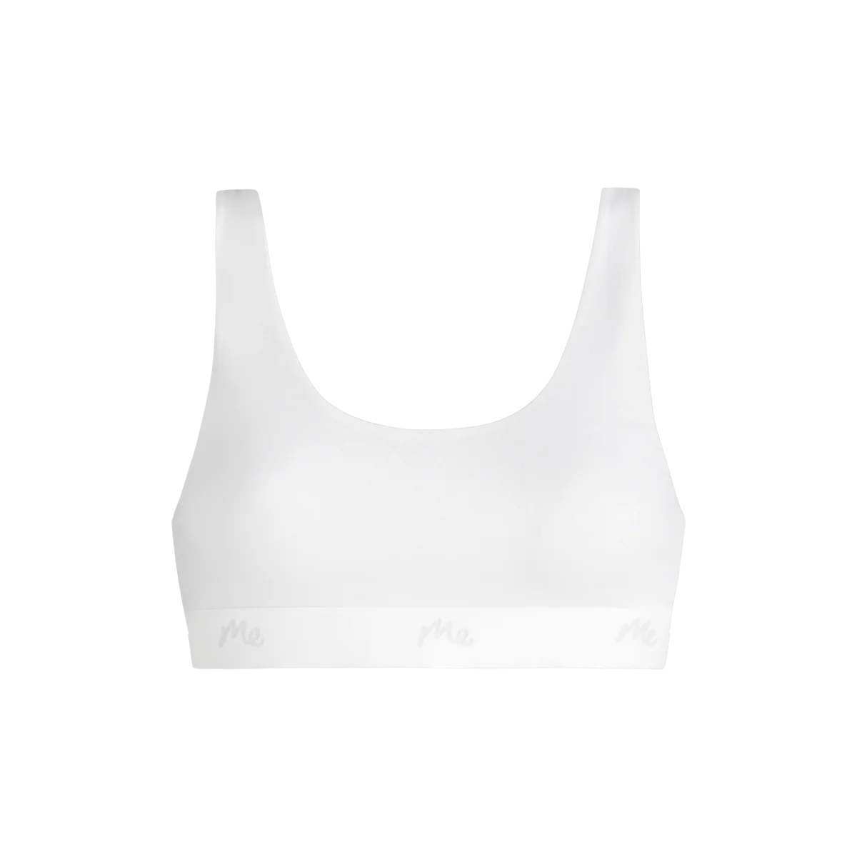 Stretch Cotton Scoop Bralette | White
