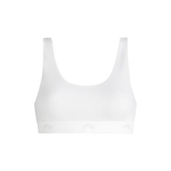 Stretch Cotton Scoop Bralette | White